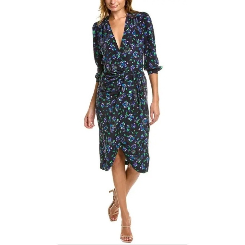 Zadig & Voltaire ‎ Defile Renew Bianca Flower Strass Silk Dress Size M NWT